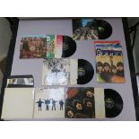 The Beatles ten LP albums including The White album number 0290666 complete with black inners and