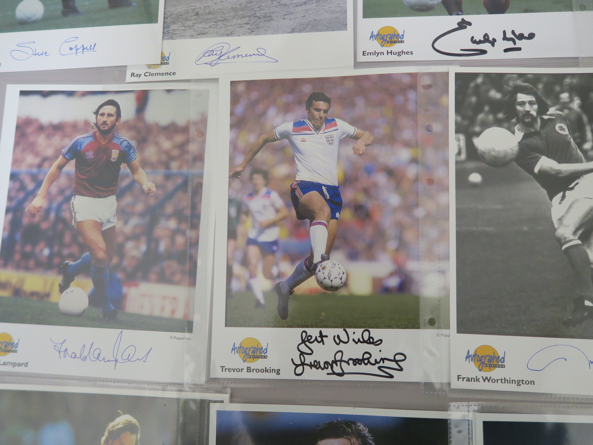 Westminster autographed editions football greats hand signed footballer photos in folder each - Image 3 of 6