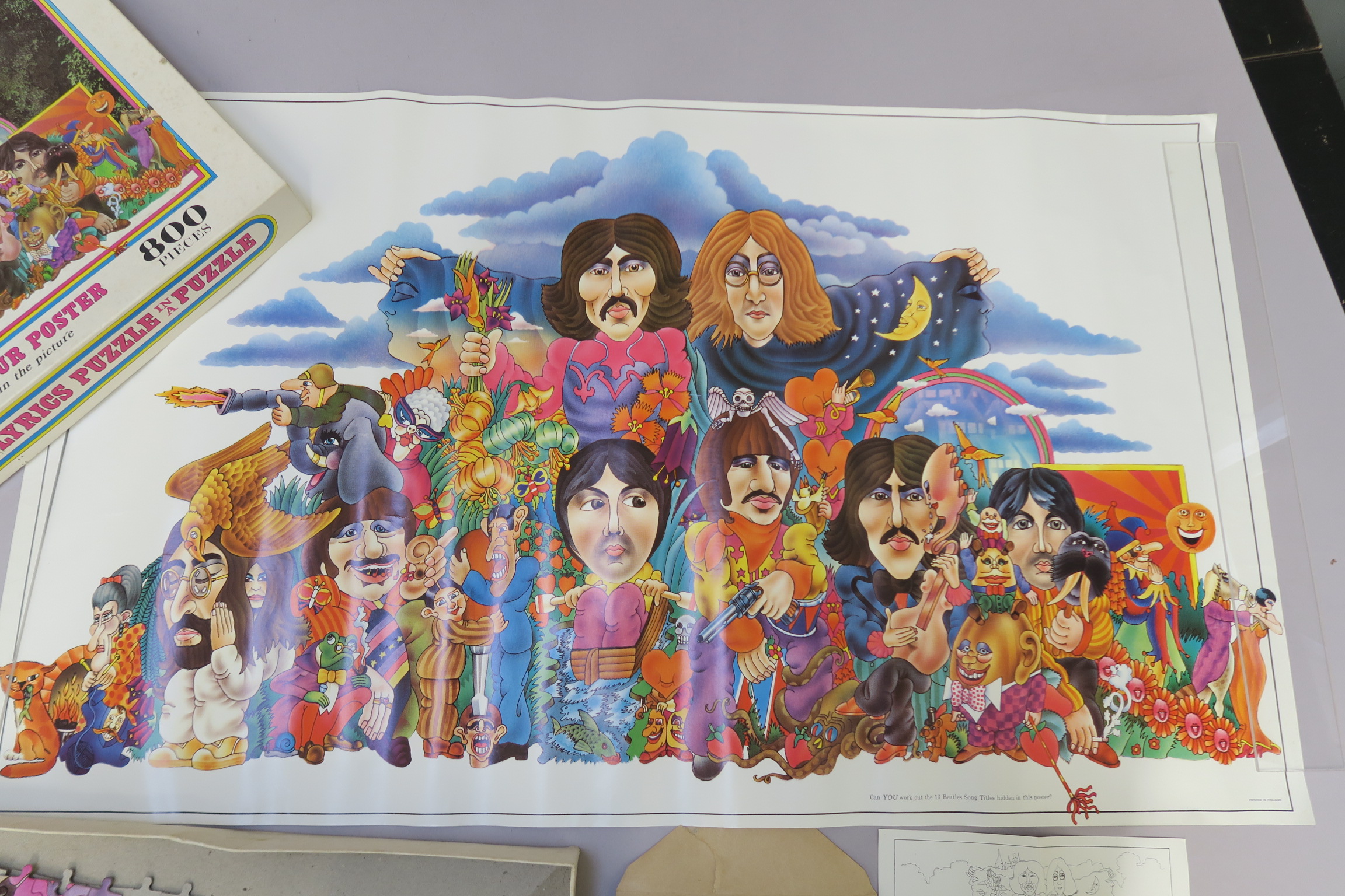 The Beatles Alan Aldridge full colour illustrated jigsaw with 800 pieces and 13 Beatles song - Image 2 of 2