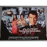 James Bond in "Tomorrow Never Dies" original rolled double-sided British quad film poster starring