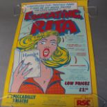 Educating Rita signed theatre poster signed by Julie Walters and Mark Kingston on the pop art