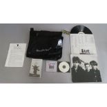 Echo & the Bunnymen Carlton International luggage bag promotional item including LP WX 108, cassette