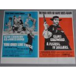 James Bond "You only live twice" UK rare 1969/1970 United Artists double-bill film poster showing
