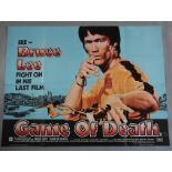 Game of Death original 1978 British quad film poster starring Bruce Lee in his last film X