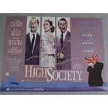 High Society BFI British quad film poster in excellent rolled condition picturing Bing Crosby, Grace
