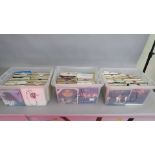 Collection of 7 inch vinyl records including Bananarama, Olivia Newton John, Erasure, Connie