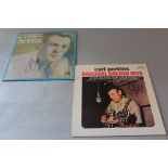 Carl Perkins two signed LPs in black marker pen - one on Sun label original Golden Hits and Goin'