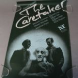 Harold Pinter's The Caretaker National Theatre poster hand signed by Warren Mitchell, Jonathan Pryce