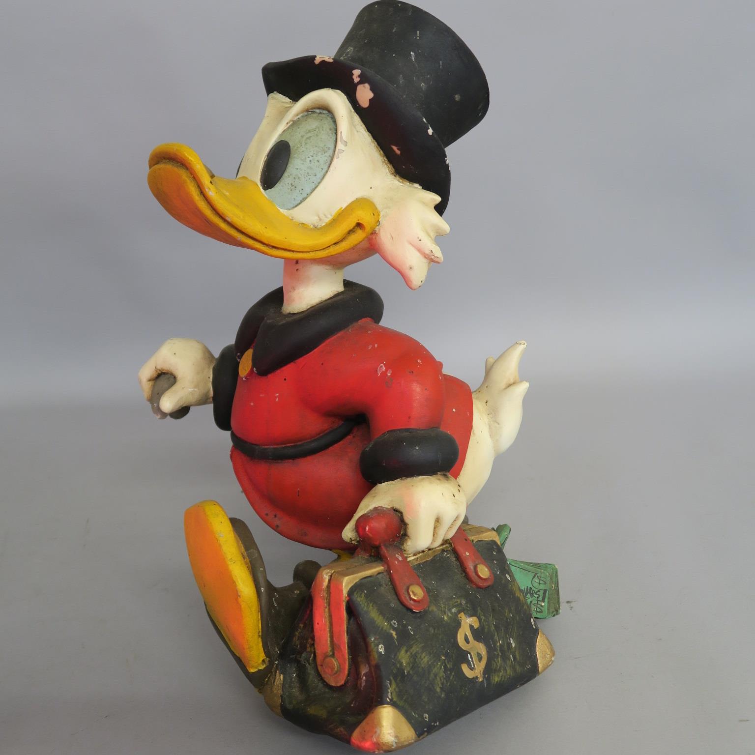 Walt Disney Scrooge McDuck statue ex shop display with cane missing measuring 21 inches tall. Disney - Image 3 of 4