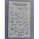 West Bromwich Albion football club letter head with fountain pen signatures including Bobby