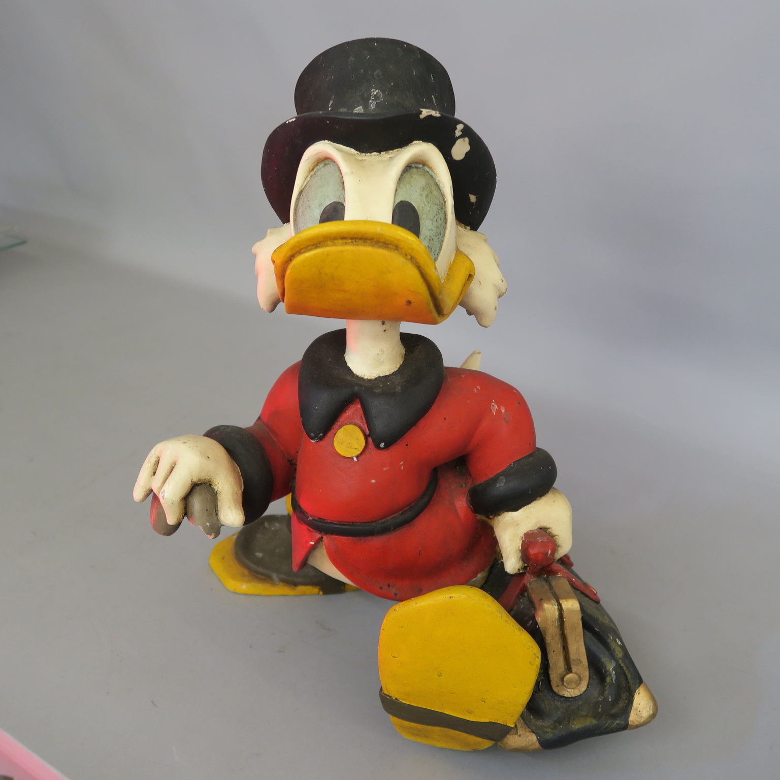 Walt Disney Scrooge McDuck statue ex shop display with cane missing measuring 21 inches tall. Disney - Image 2 of 4