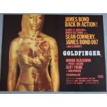 Goldfinger (1964) rare original British Quad film poster picturing Sean Connery as British secret