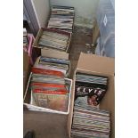 Five boxes of LP and 12" vinyl records from an ex record shop in pre-loved condition including