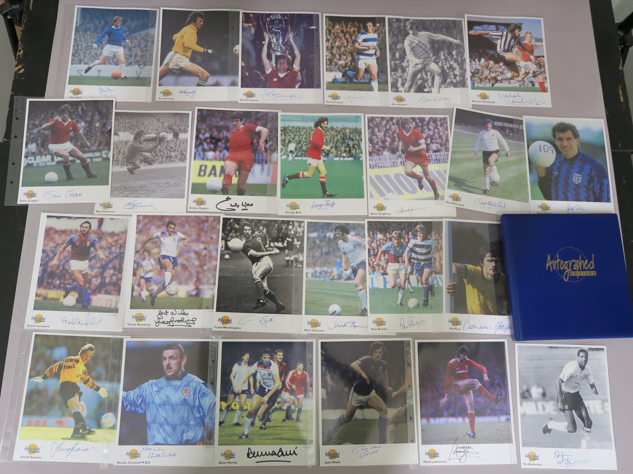 Westminster autographed editions football greats hand signed footballer photos in folder each