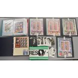 Elvis Presley related ephemera including limited edition stamp sheets, postcards etc.