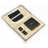CHANEL - A vintage Chanel compact & lipstick set in original case, with compact cover, excellent