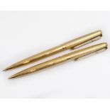 PARKER - 9ct gold H/M engine turned Parker propelling pencil, London 1967, together with a 9ct