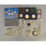 A boxed quantity of coins to include approx 169gms pre 20 silver coins (one 1889 crown), approx