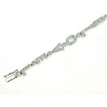 A diamond set white Love bracelet stamped 18k 750, the round brilliant cut diamonds total approx 1.