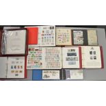 10 folders and albums containing various vintage British and World stamps including Stamp Sheets.