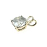 A diamond solitaire pendant approx 2.00cts (8mm x 5mm), approx colour J/K, clarity I1/2, set in a