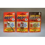 James Bond 007.  3 individually carded Coibel James Bond Secret Agents Gadgets from 1985