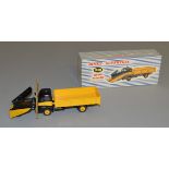 A boxed Dinky Toys 958 Guy Warrior Snow Plough with yellow and black plough blade, appears G+/VG