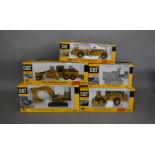 5 Caterpillar die-cast scale boxed models by Norscot, including; Wheel Dozer, 2 - Ton Tractor etc (