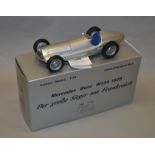 A boxed CMC #2102 1938 Mercedes Benz W154 diecast model car in 1:18 scale, appears VG/E boxed.