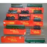 OO Gauge. 7 boxed Tri-ang Locomotives, some with Tenders, including R152 Diesel Shunter, two R52 0-