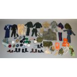 A quantity of unboxed vintage Action Man clothing, headgear and boots, also including some