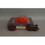 O Gauge. A boxed Hornby No.101 Tank Passenger Set containing an LNER green 0-4-0 Locomotive '460'