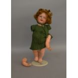 An unboxed vintage Armand Marseilles Porcelain Doll with open and close eyes, approximately 45cm