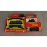 OO Gauge. A boxed Tri-ang Hornby RS603 2 car Blue DMU Set, F in P/F box and two boxed