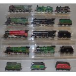 OO Gauge. 10 unboxed Tri-ang Steam Locomotives, some with Tenders, including two R50 Princess 4-6-