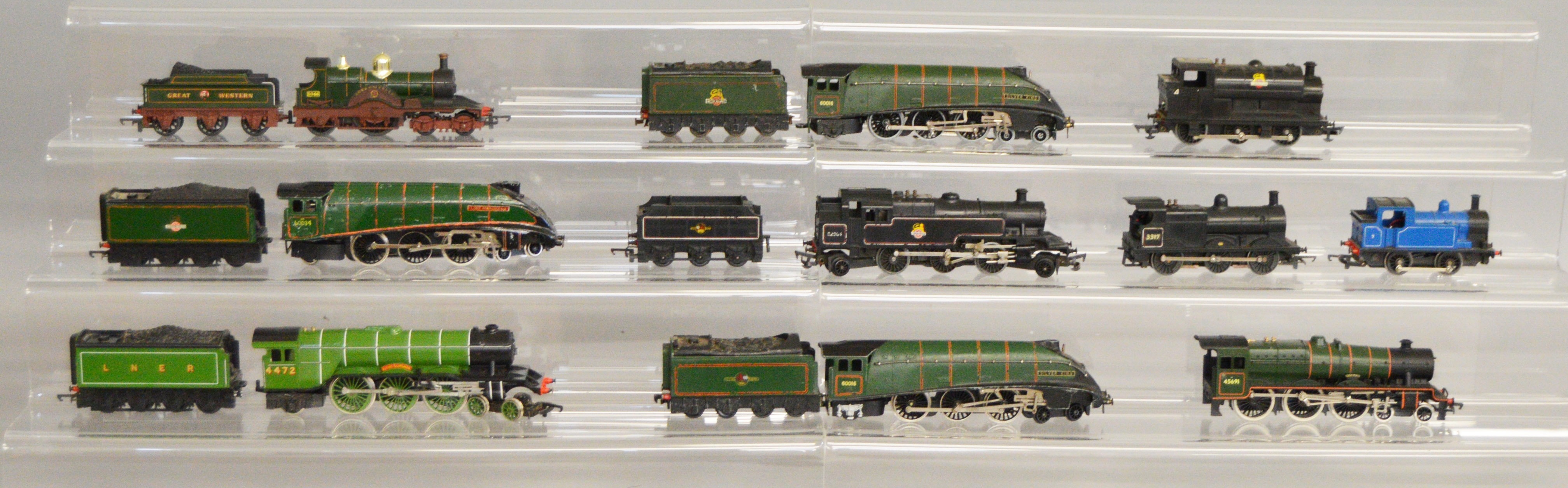 OO Gauge. 10 unboxed Steam Locomotives by Hornby, Tri-ang etc., some with Tenders, includinga Tri-