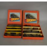 O Gauge. 2 boxed Hornby Train Sets including Goods Set No.20 containing a BR green 0-4-0