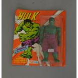 The Hulk action figure by Palitoy / Mego, figure is in excellent condition, the bubble is in