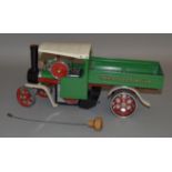 LIVE STEAM. An unboxed Mamod SW.1 Steam Wagon, in the harder to find colour  scheme of green and