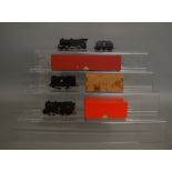 OO Gauge. 3 Trix 3 Rail Locomotives in BR black livery, one in an original box the others in plain