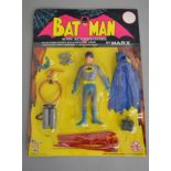 Marx Toys Batman action figure. Louis Marx & Co. Ltd. Made in the British Colony of Hong Kong. Circa