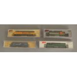 N Gauge. EX SHOP STOCK. 4 boxed Locomotives including three by Atlas - #49302 Chessie System SD-50