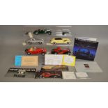 5 unboxed models by Franklin Mint along with certificates of authenticity, including; Bugatti,