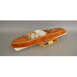 An impressive radio controlled model of a 'Riviera' type Cruiser, approximately 72cm long. The model
