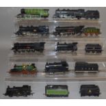OO Gauge. 9 unboxed Tri-ang Steam Locomotives, some with Tenders,  including two R50 Princess 4-6-