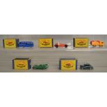 5 boxed models from the Matchbox Lesney 1-75 series Regular Wheel range including 37a Karrier Bantam