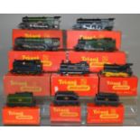 OO Gauge. 7 boxed Tri-ang Locomotives, some with Tenders,  including R251 0-6-0 Class 3F, R52 0-6-