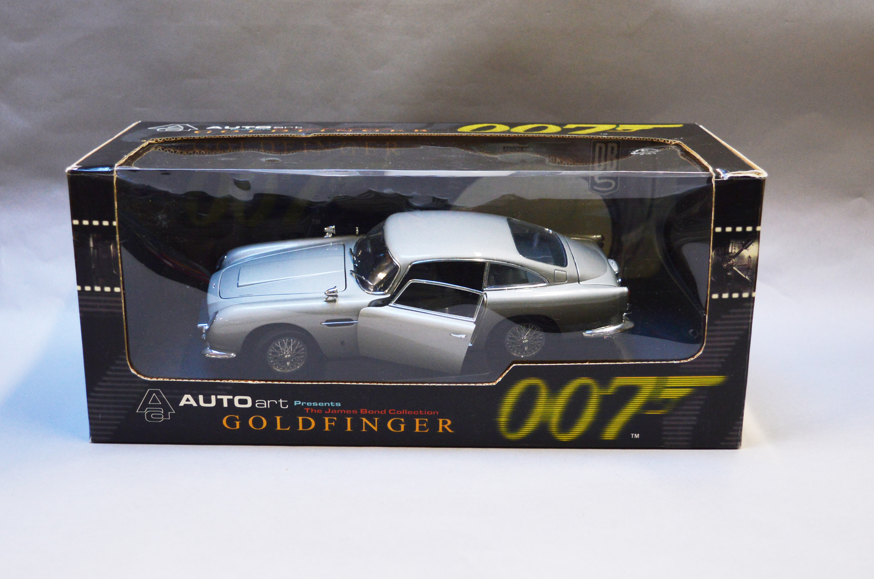 James Bond 007. A boxed Autoart 1:18 scale Aston Martin DB5 version without Gadjets, issued in 1999,