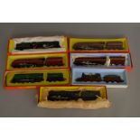 OO Gauge. 7 Tri-ang Hornby Locomotives including R.850 BR green 4-6-2 'Flying Scotsman', two LMS