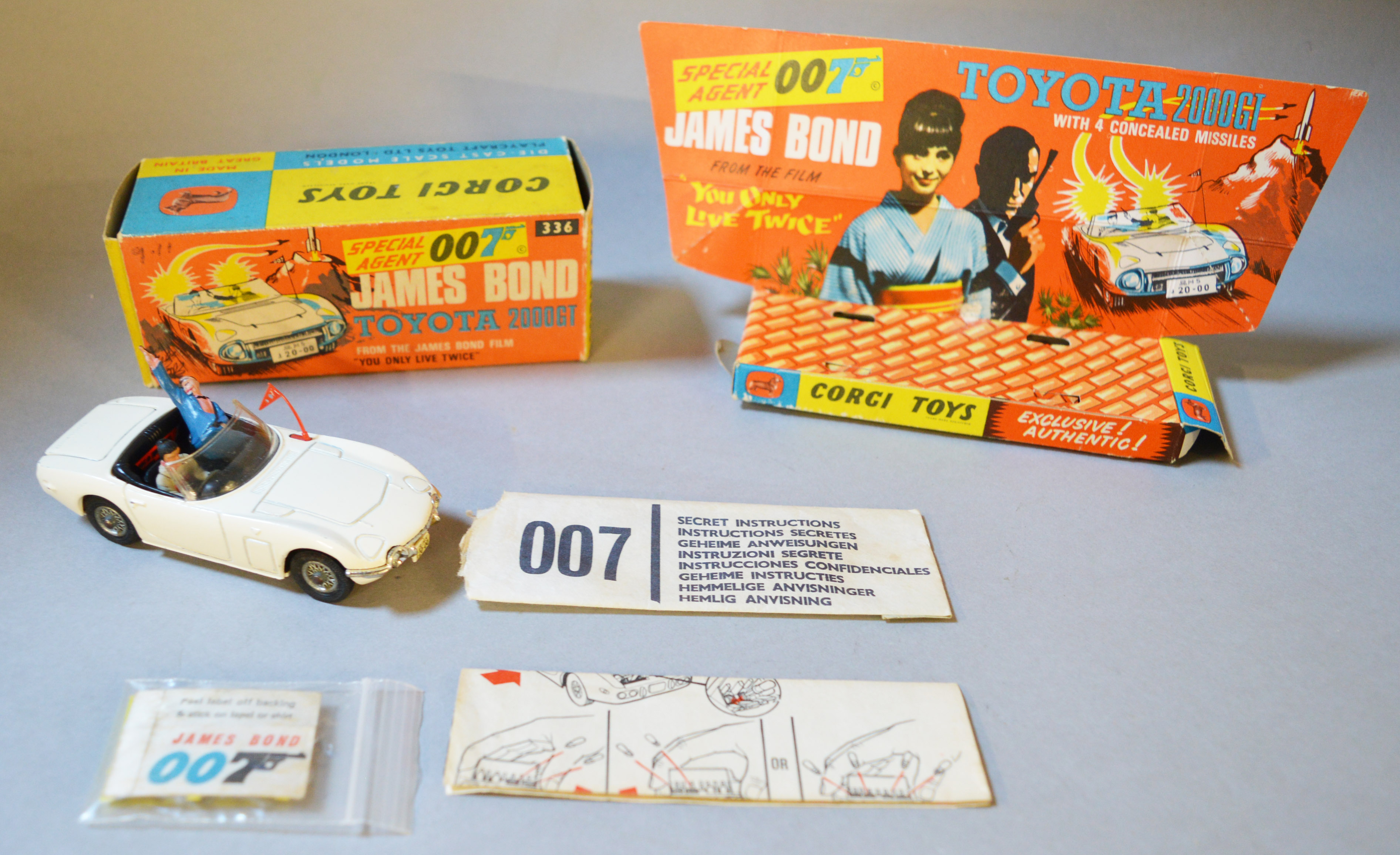 James Bond 007 A boxed Corgi Toys 336 Toyota 2000 GT as featured in the film 'You Only Live